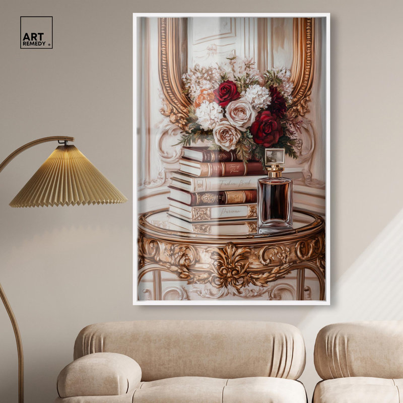 «Lovely Mirror Glam» par Art Remedy, H 55 po x l 37 po, Blanc
