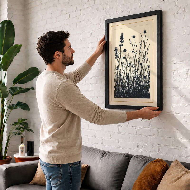 Wildflower Silhouettes Botanical - Print, Walnut, A4 - 29.7 x 21.0 cm