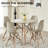 5-Piece Round Dining Table Set for 4, 31.5” Kitchen Table with Chairs, Solid Wood Legs, Plastic Seats, Sand-32835128-32835132-19293706