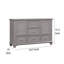 Commode Limi, 6 tiroirs, 2 armoires 2 portes, bois gris clair 61 pouces