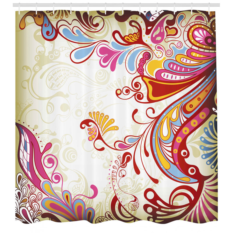 Shower Curtain with Hooks Included, 70" H x 69" W