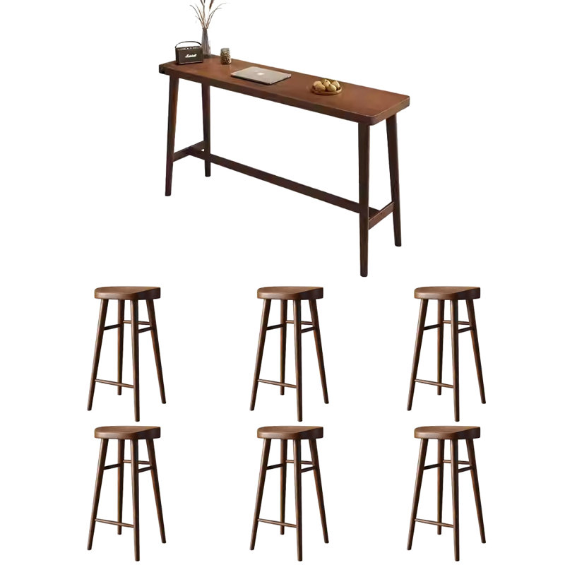 Tables et chaises de bar simples et modernes en bois massif, H 39,3 po x L 86,6 po x l 17,7 po