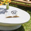Jaela 53" Wide Outdoor Concrete Terrazzo Coffee Table, Ivory