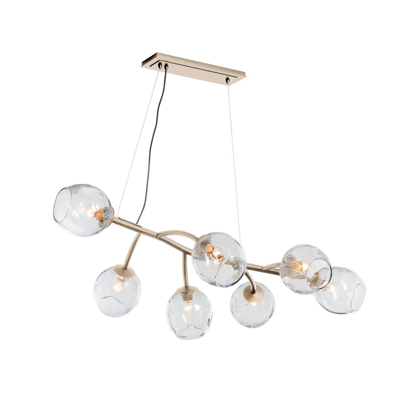 Vine 7 - Light Unique/Statement Linear Pendant, Soft Gold