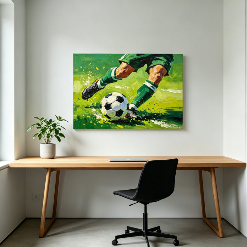 Reproduction d'art sur toile, "Greenball", H 36 po x l 48 po