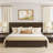 Echo Farmhouse Solid Wood Platform Bed, Distressed Panel Bed Frame, Rustic Country Cottage Style-908802488-908802491