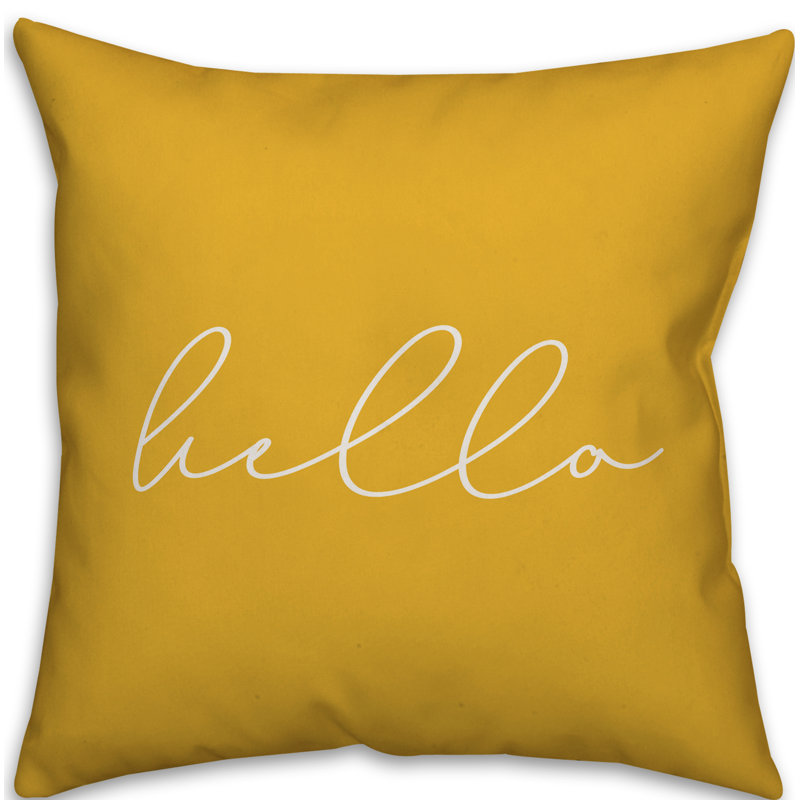  Housse de coussin carré et insert, Jaune, 16 po x 16 po