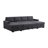 Upholstered 115.5 " Linen Blend U-Shaped Sofa Bed-2081971019