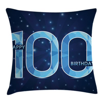 100th Birthday Square Pillow Cover