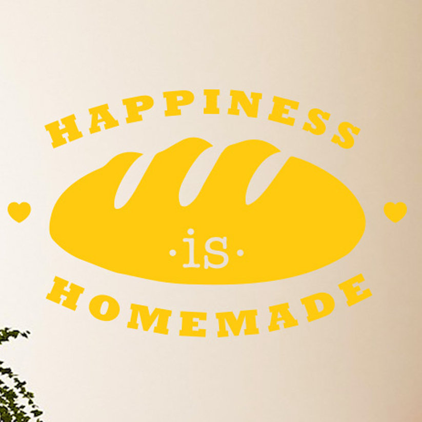 Happiness Is Homemade Loaf of Bread Wall Sticker
