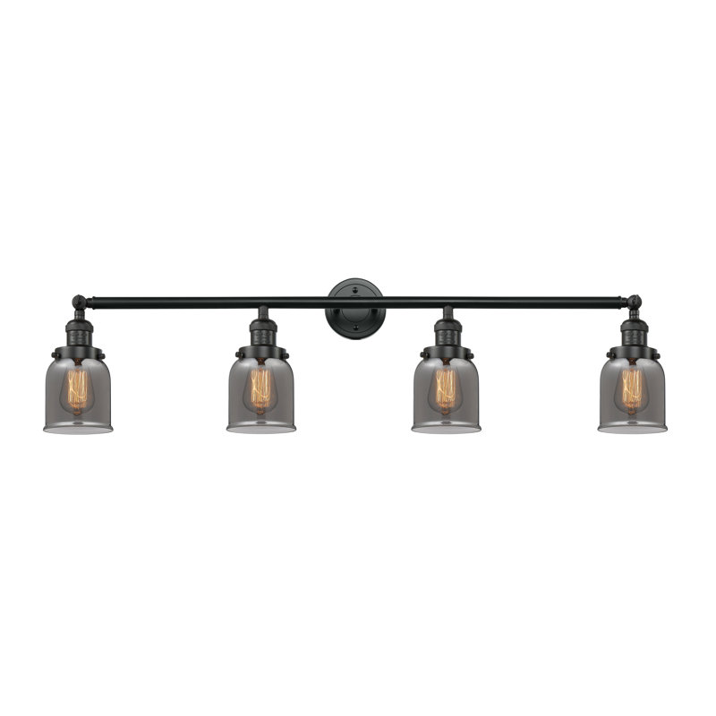 Bell - Éclairage pour meuble-lavabo 4 lumières 42 po, Incandescent, Plaqué couleur fumée, Noir mat