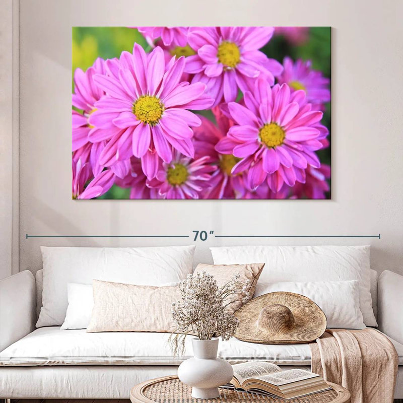 Jardin de fleurs roses Harnek, H 34 po x l 51 po