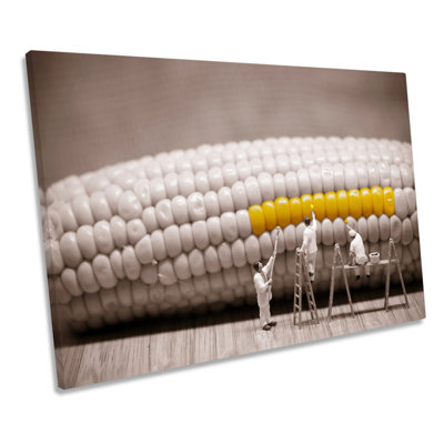 X5341 Painting Yellow Sweetcorn - Wrapped Canvas Print