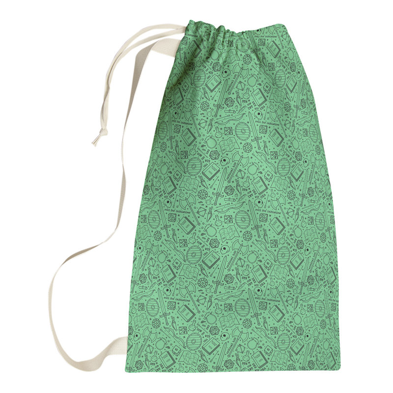 Leffel Laundry Hamper with Handles, Small ( 64" H x 20" W x 1.5" D), Green/Black
