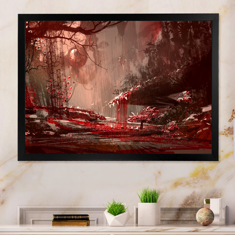 " Video Game Bloody War ", Black Closed Corner Framed, 8" H x 12" W x 1" D