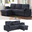 Canapé-lit modulaire réversible de 91 po en chenille gris anthracite-1007577495