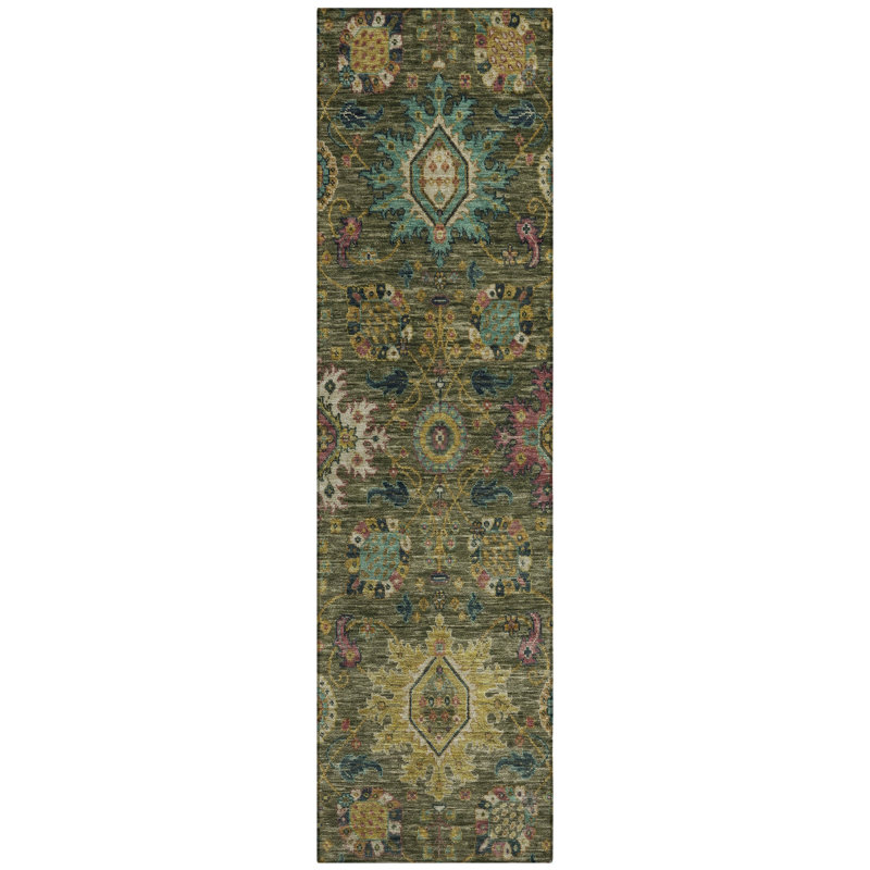 Machine Washable Indoor/Outdoor Jacinto ACN2151 Medallions Rug, Runner 2'3" x 7'6"