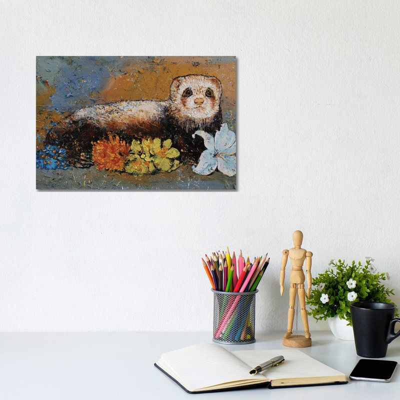 Ferret Splendor by Michael Creese - Wrapped Canvas Painting, 20.32 cm H x 30.48 cm W