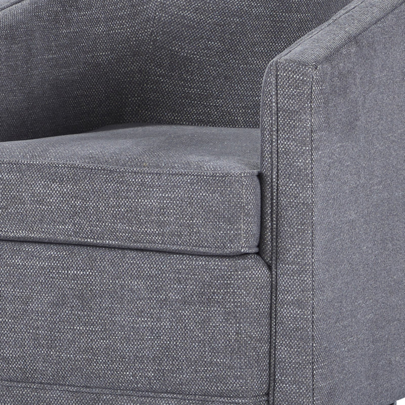 Sadat Polyester Fabric Swivel Accent Chair, Dark Gray Polyester