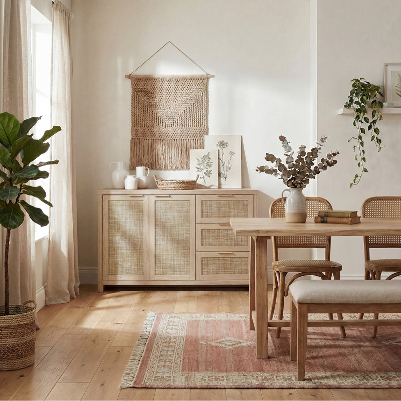 Dearbhaile 130 Cm Wide Credenza, Light Natural Oak