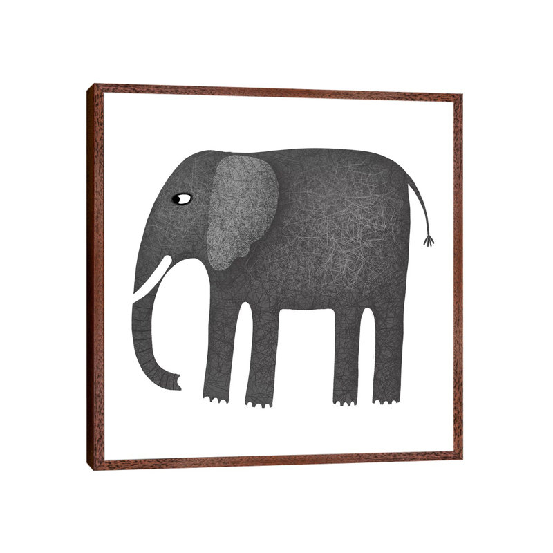 Elephant by Nic Squirrell - Print on Canvas, Classic Brown Wood Framed, 45.72 cm H x 45.72 cm W