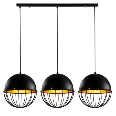 Luminaire suspendu pour îlot de cuisine 3 lumières Ishika