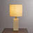 16'' Natural Small Travertine Stone Base Bedside Table Lamp – Modern Rectangular Nightstand Lamp With Beige Linen Shade For Bedroom Living Room Dining Room
