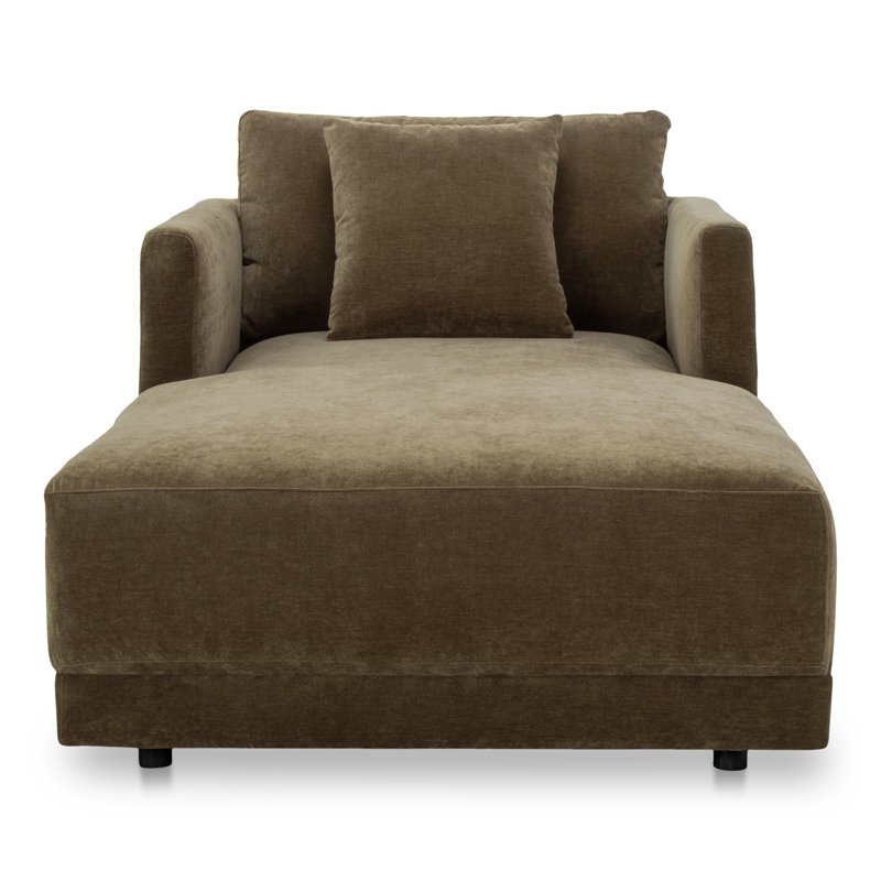 Bryn Chaise Lounge, Moss Olive Green Performance Chenille