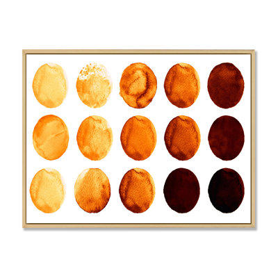Neuf cercles dans des tons d'orange et de brun III - reproduction sur toile