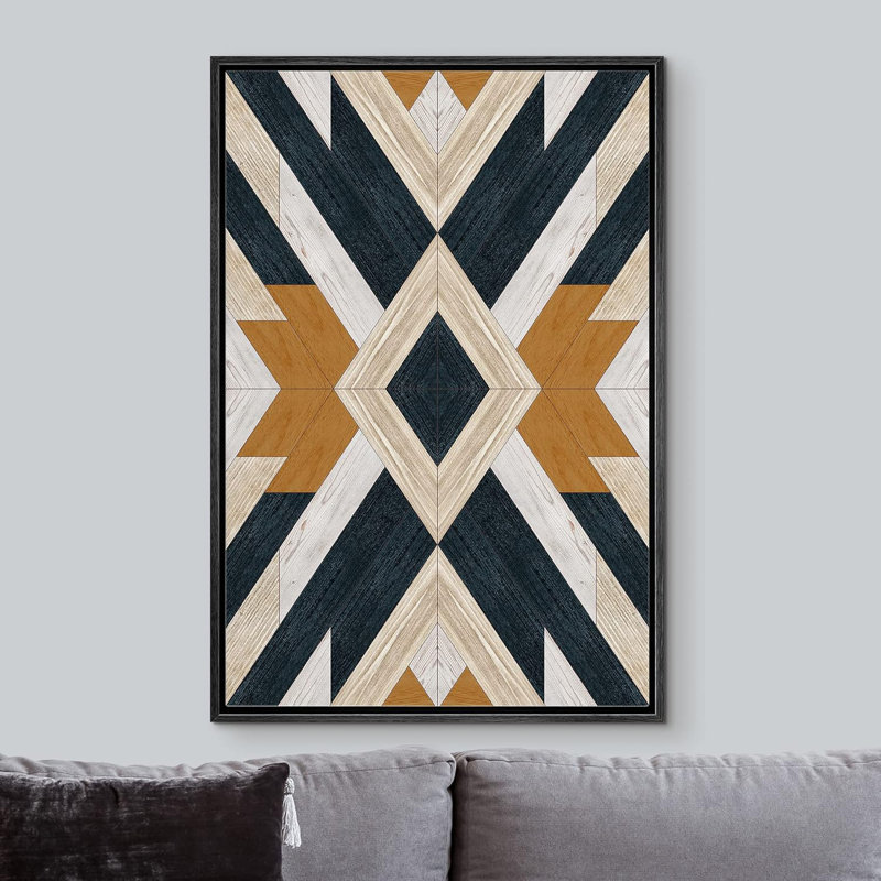 Panneaux à motif géométrique Western, Noir, H 36 po x l 24 po