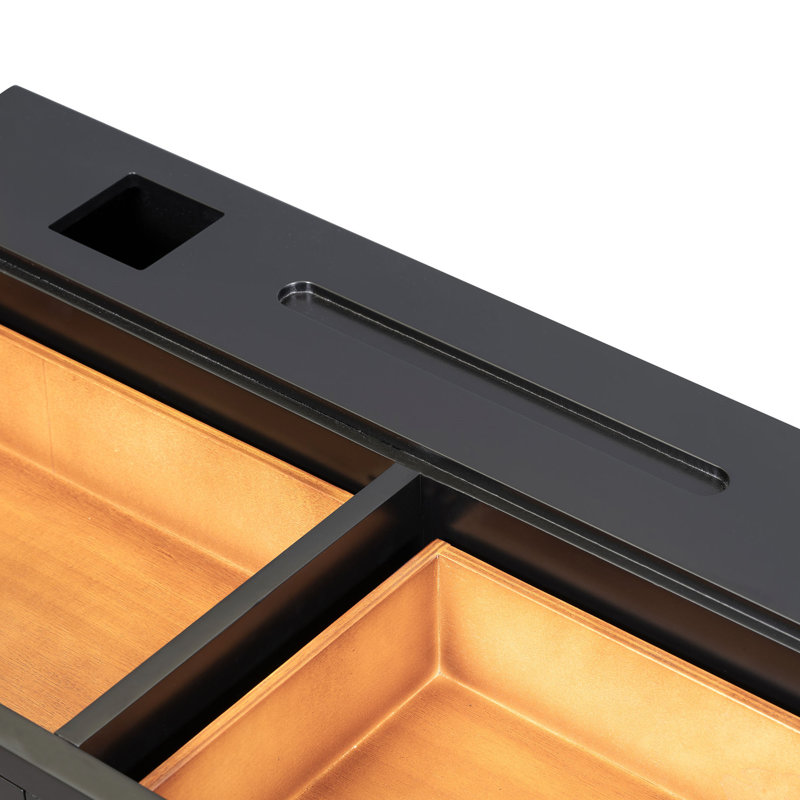 Tablette flottante de 47 po avec tiroir (sans miroir), Noir