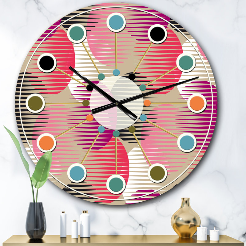 Horloge murale rétro Mid-Century, Surdimensionné