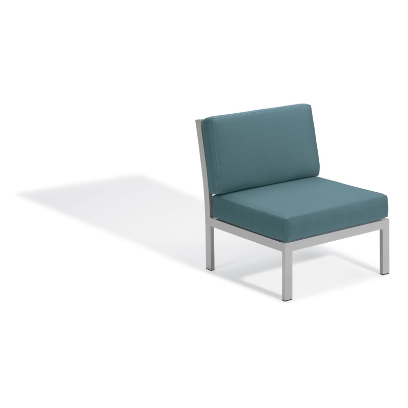 Travira Modular Side Chair with Cushions, Ice Blue