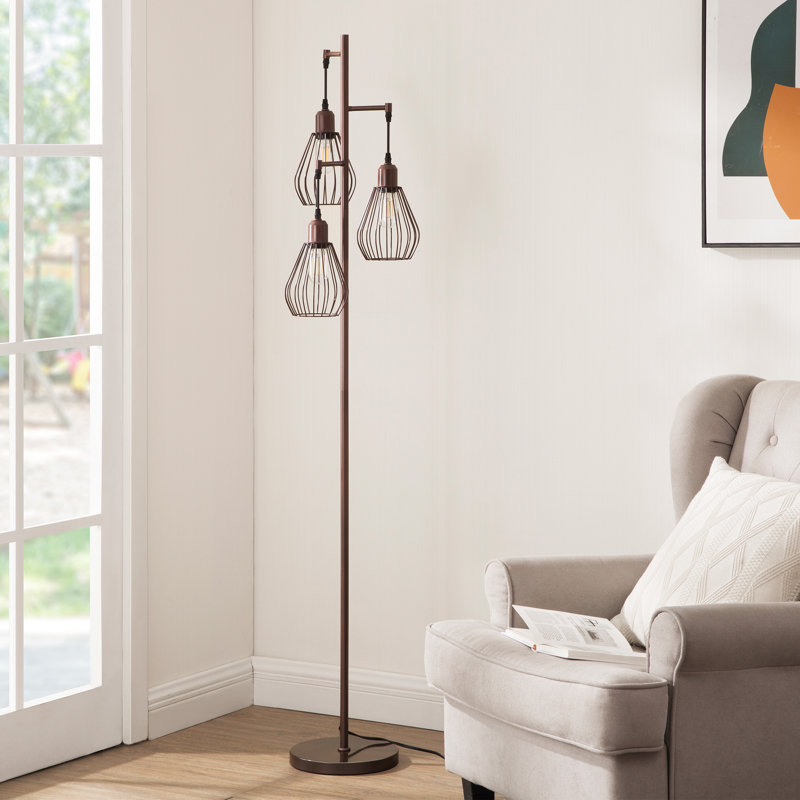 Majewski 65.5" Tree Floor Lamp, Brown
