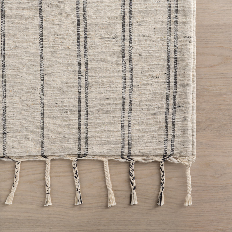Arven Striped Handmade Cotton Rug, Rectangle 8' x 10'