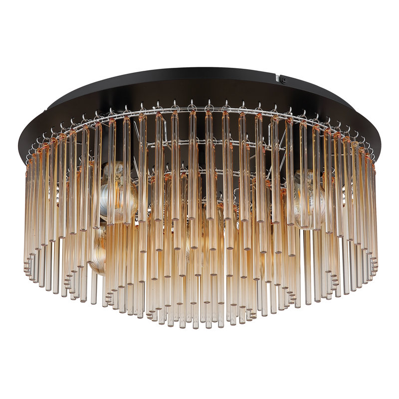 Bhushan Flush Mount, Amber