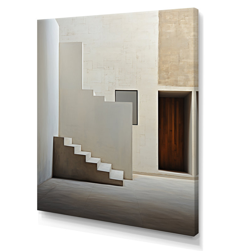 «Minimalisme accentue la simplicité des escaliers I sur toile», H 20 po x l 12 po x P 1 po, Toile tendue