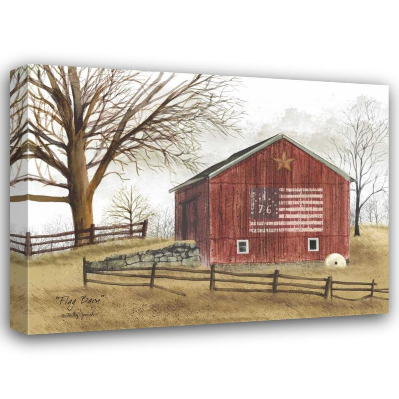«August Grove® Jacobs, Billy», art sur toile tendue sous le titre: Drapeau de la grange, H 19 po x l 24 po