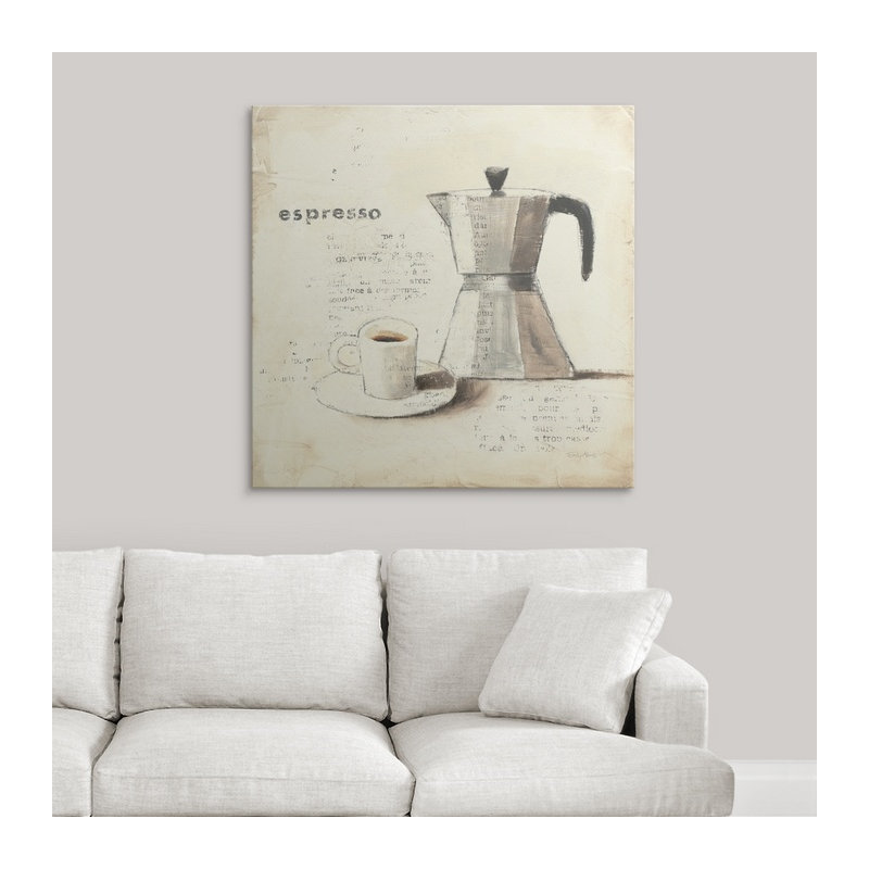 « ii » par emily adams, impression Parisian Coffee, H 35 po x l 35 po x P 1,5 po, Toile
