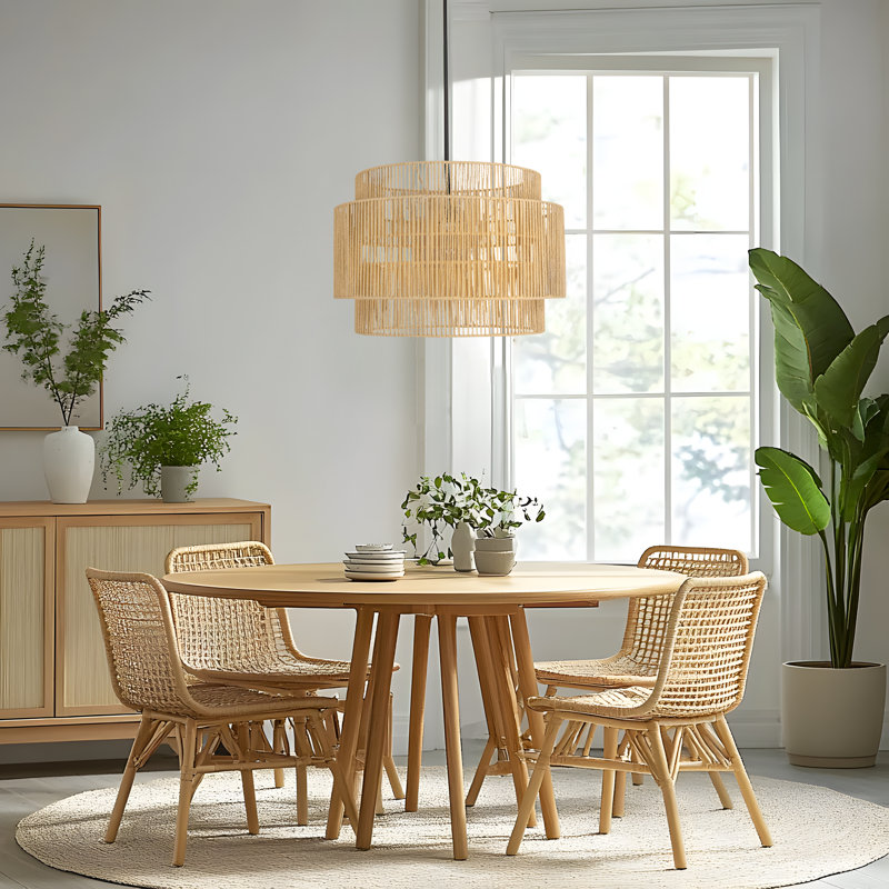Armelia 1 - Light Nature Brown Drum Pendant