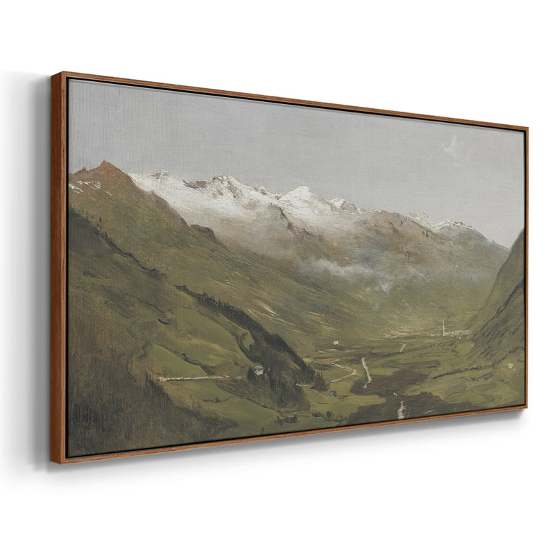 Paysage, série DCC-XXXI, toile tendue avec châssis, prête à être accrochée, H 25 po x l 49 po, Noyer