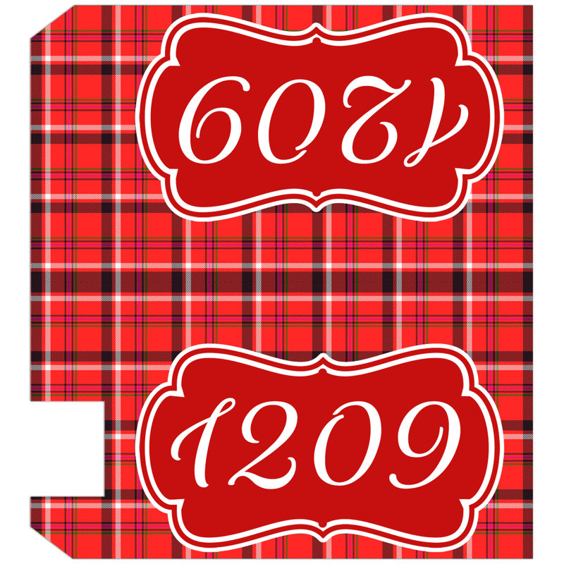 Vinyl Mailbox Cover, 25.5" H x 20.75" W x 0.02" D, Red/White