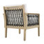 Fauteuil club d'extérieur en bois d'acacia avec corde tissée à la main, finition teck clair-133965870