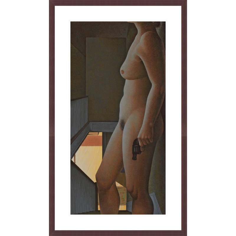« Femme au revolver » d'Alex Colville – Reproduction giclée encadrée, H 41,5 po x l 24,24 po