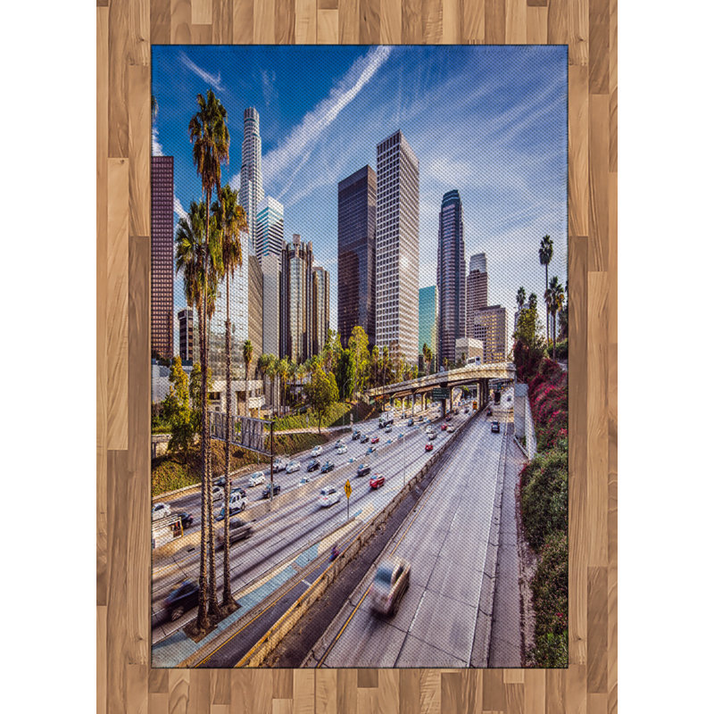 Travel Urban High Density Long Fiber Poly Threads Decorative Area Rug Carpet, Rectangle 4' x 5'8"