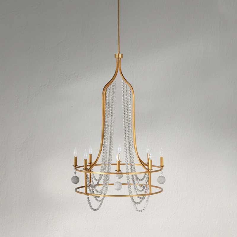 Neville 1 - Light Candle Style Empire Chandelier with Wood Accents