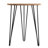 Pasha Wooden Side End Brown Accent Table with Black Metal Hairpin Legs