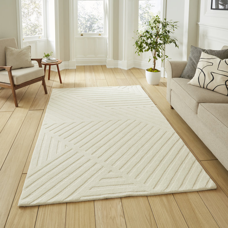 Solid Colour Wool Hand Tufted Area Rug, Rectangle 150 x 230 cm