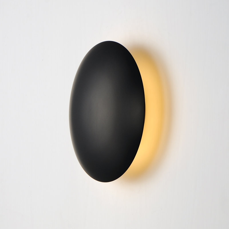 Vesta 1 - Light LED Semi Flush Mount, Black/French Gold, Black