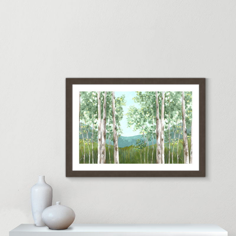 Behind Mountains " Behind Mountains ", 31" H x 43" W x 1.25" D, Brushed Gunmetal Framed